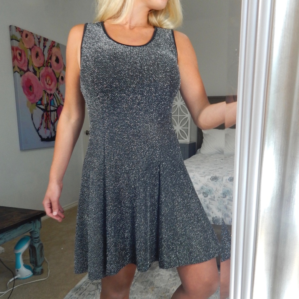 Angie Black n Silver Sparkly Dress NWOT